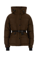 Brown Solid Turtle Neck Jacket 1