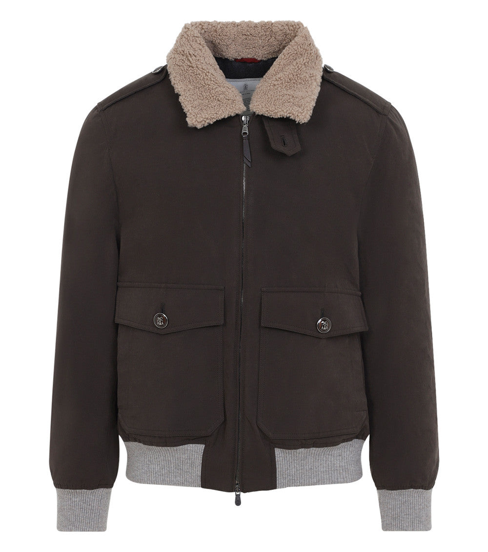 Dark Brown Shirt Collar Jacket 1