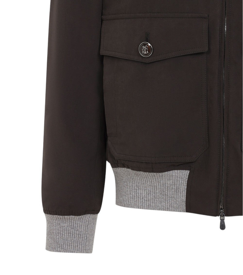 Dark Brown Shirt Collar Jacket 3