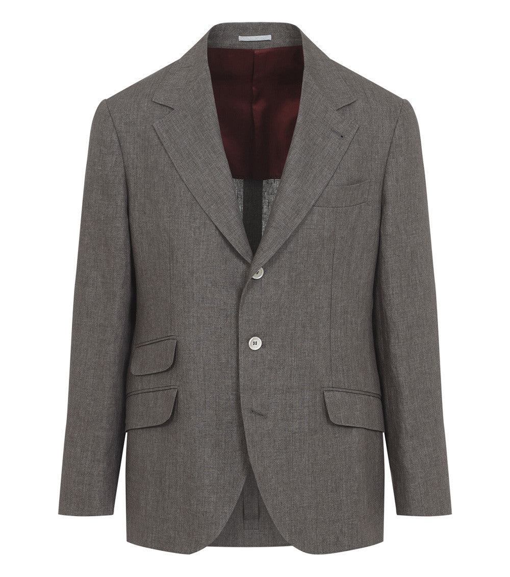 Brown Notched Lapel Blazer 1