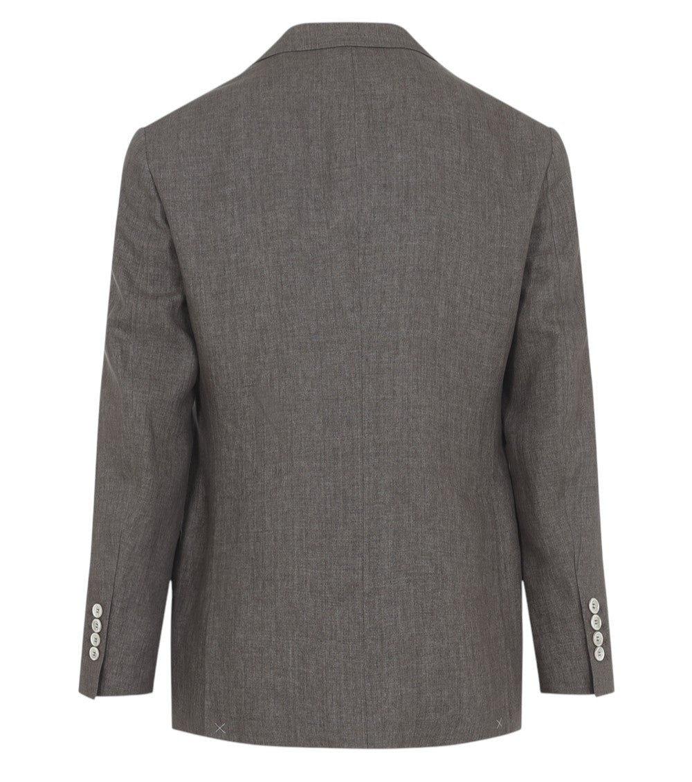 Brown Notched Lapel Blazer 2