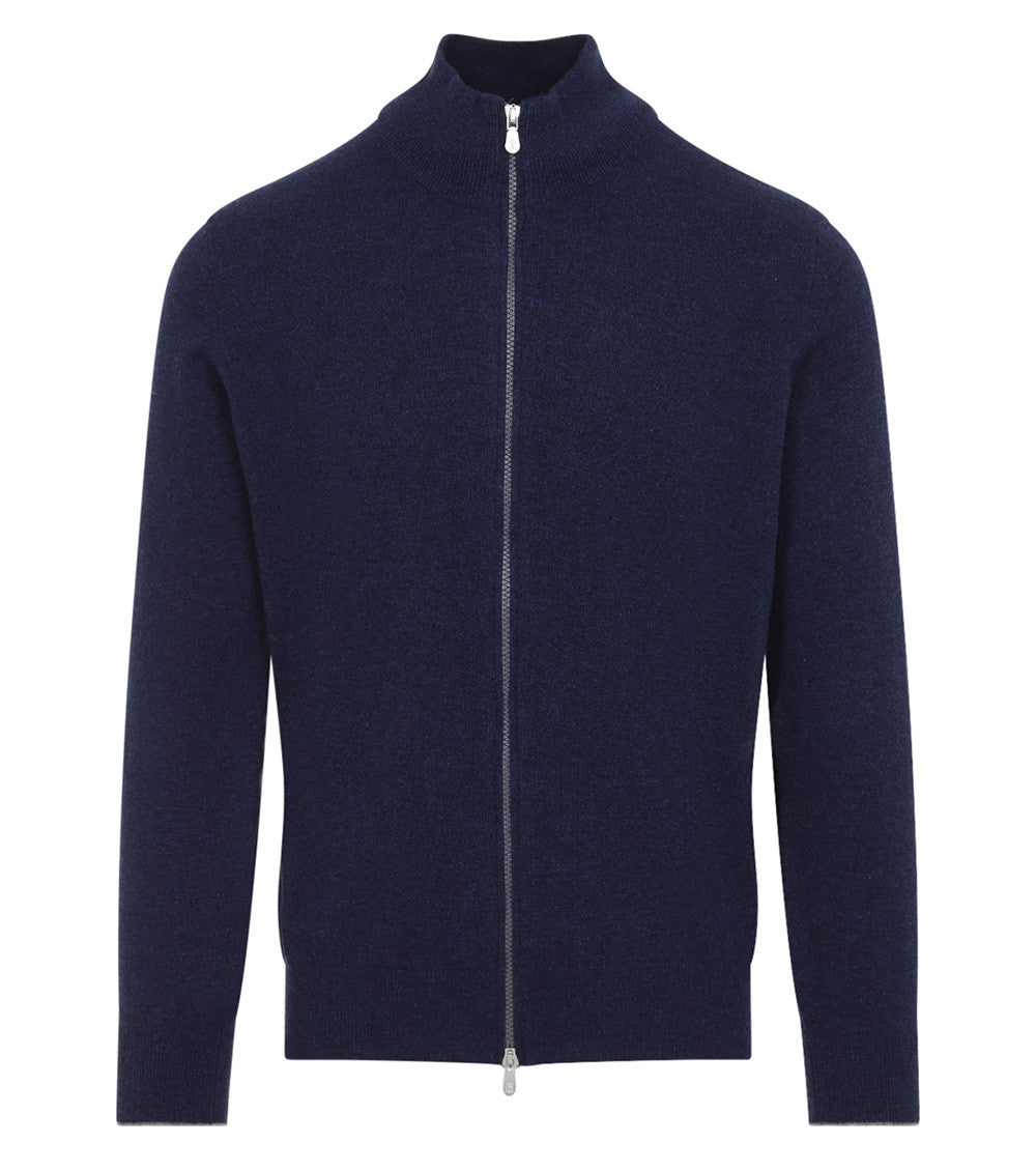 Navy Blue Zip Up Cardigan 1