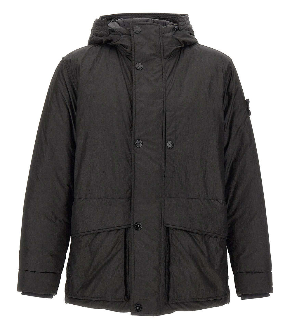 Black Hooded Parka Jacket 1
