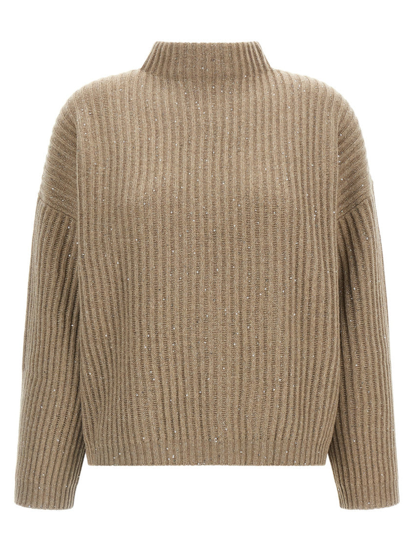 Brown Knitted Turtle Neck Sweater 1
