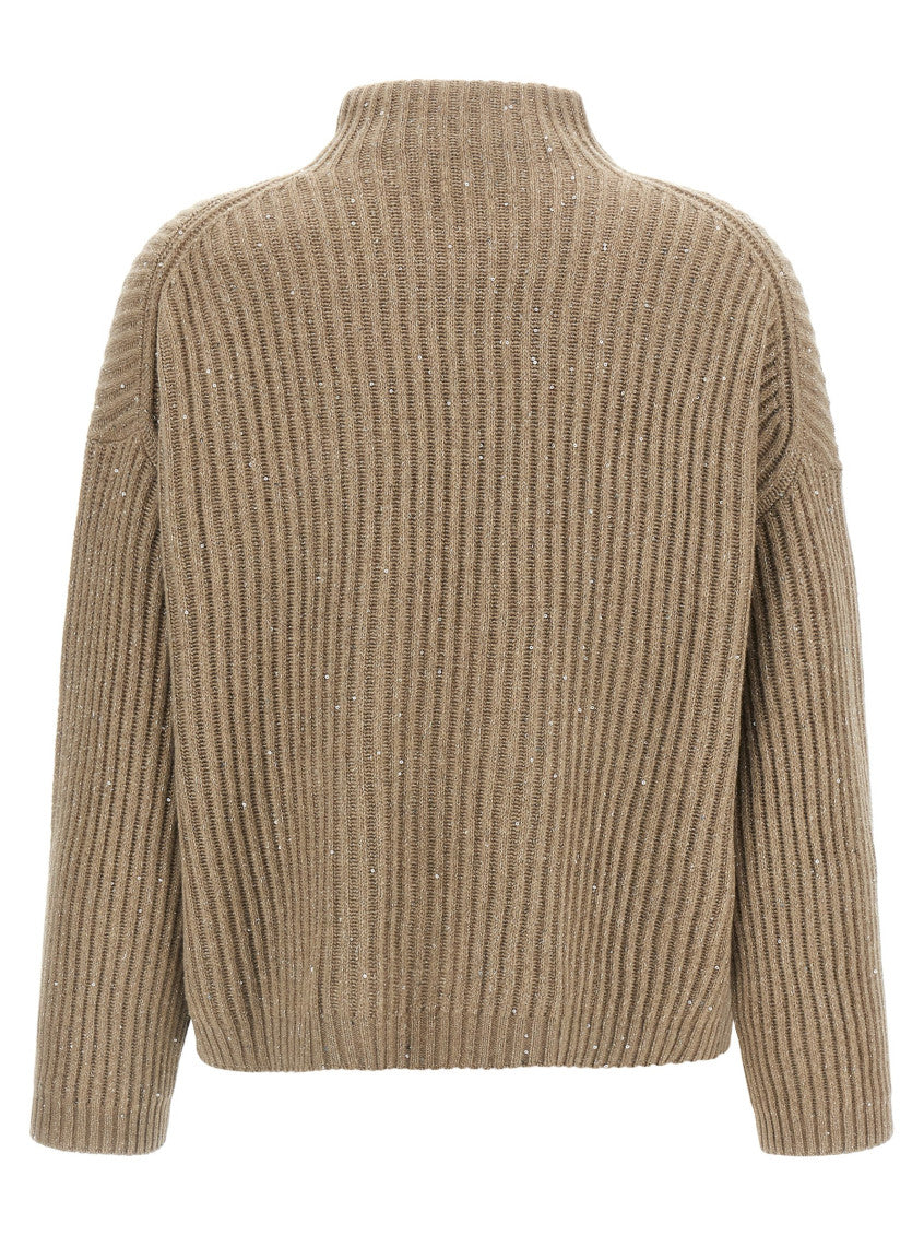 Brown Knitted Turtle Neck Sweater 2