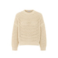 Beige Knitted Crew Neck Sweater 1