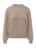 Beige Knitted Crew Neck Sweater 1