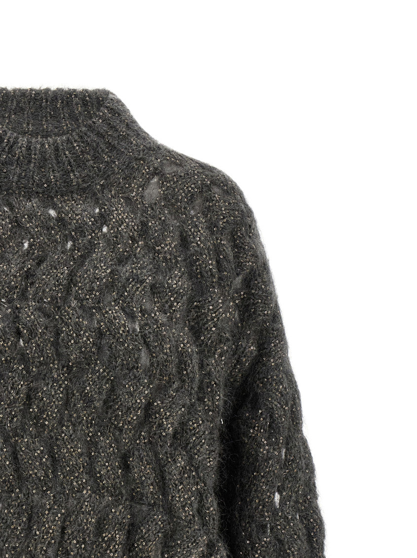 Grey Textured Mock Collar Sweater 3