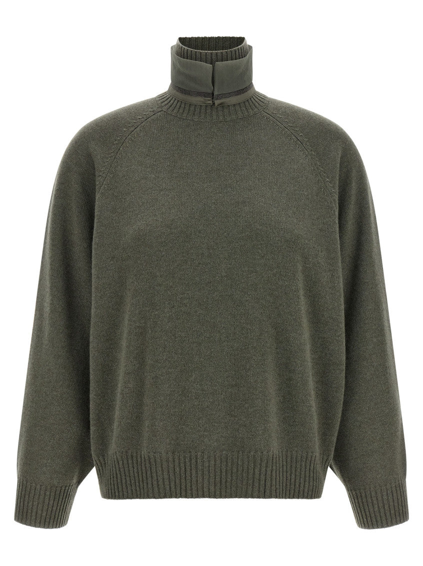 Green Knitted Turtle Neck Sweater 1