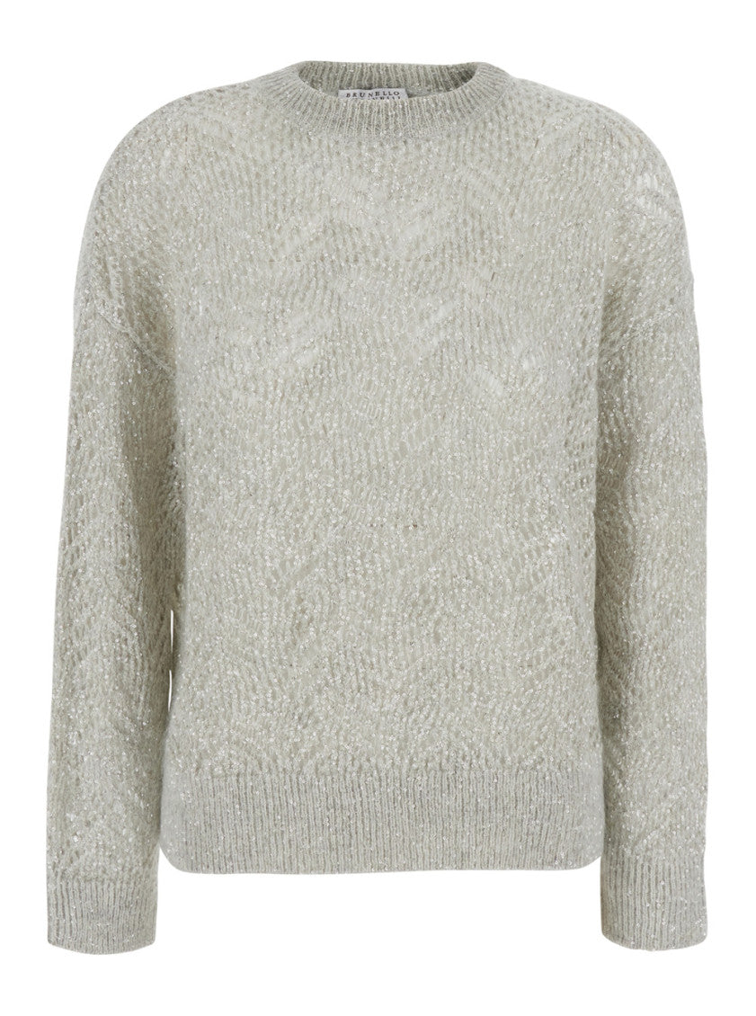 Grey Embellished Crew Neck Sweater 1