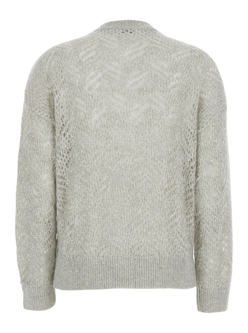 Grey Embellished Crew Neck Sweater 2
