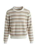 Beige Stripes Crew Neck Sweater 1