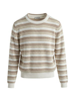 Beige Stripes Crew Neck Sweater 1