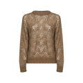 Brown Embellished Crew Neck Sweater 1