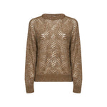 Brown Embellished Crew Neck Sweater 1