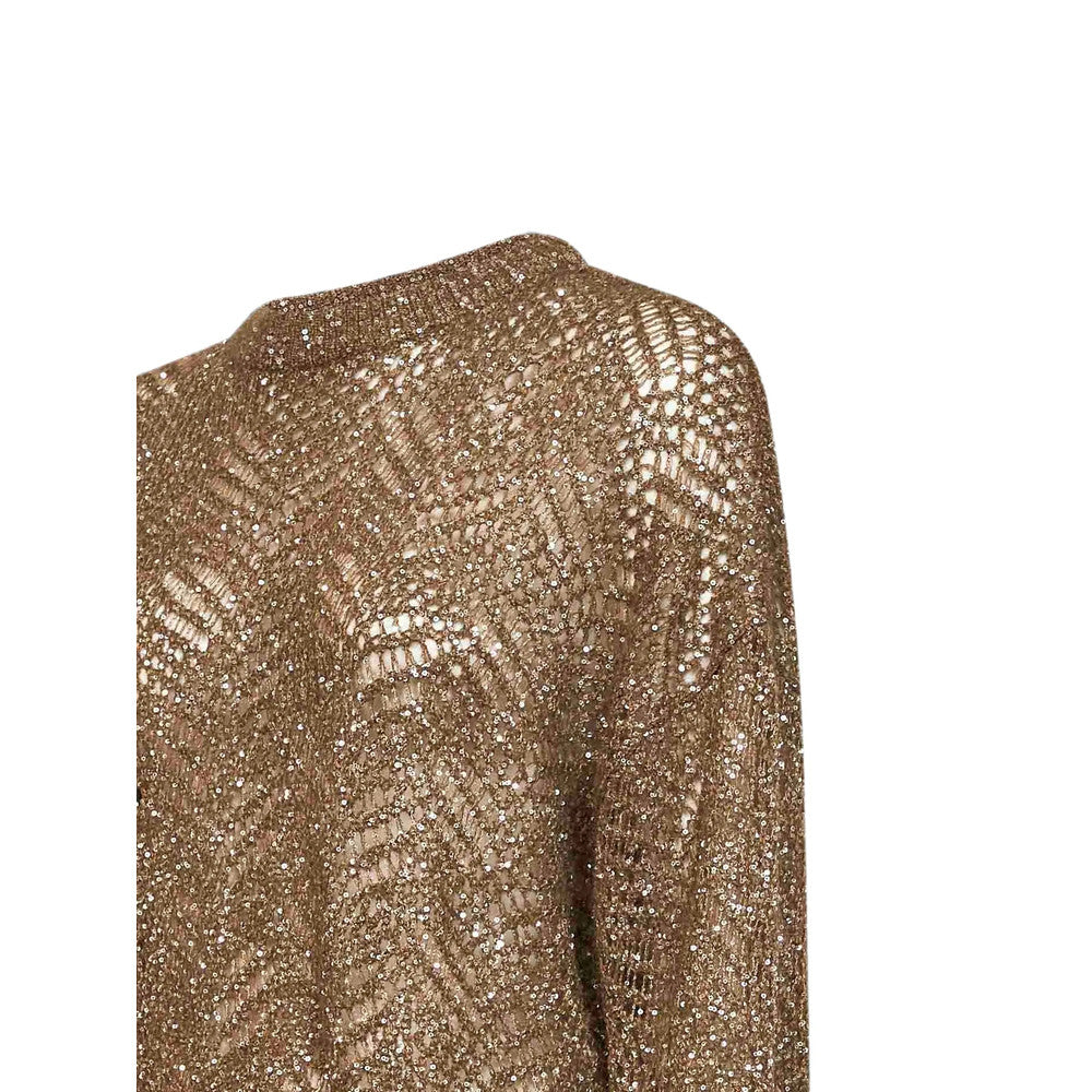 Brown Embellished Crew Neck Sweater 3