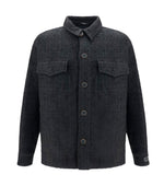 Black Textured Shirt Jacket 1