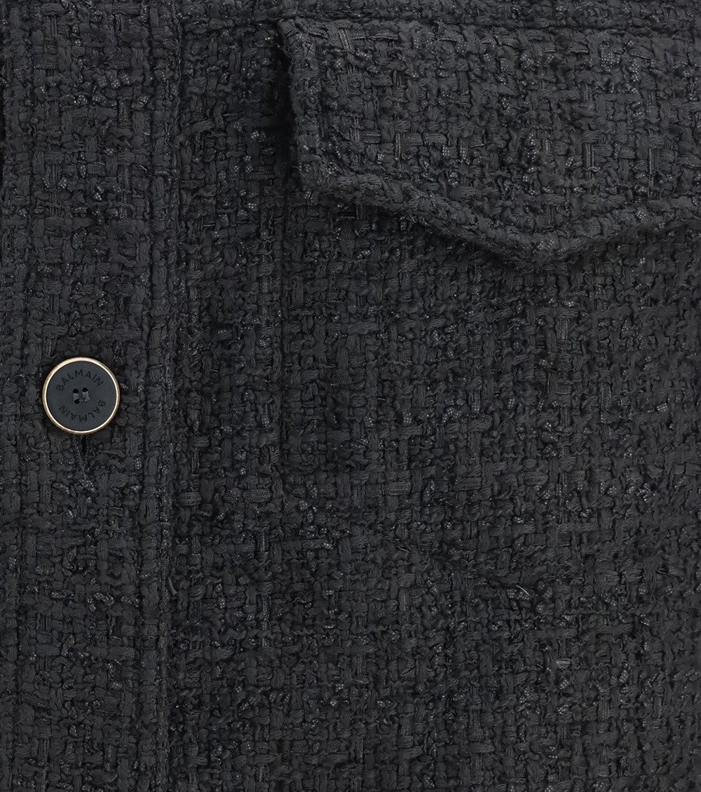 Black Textured Shirt Jacket 3