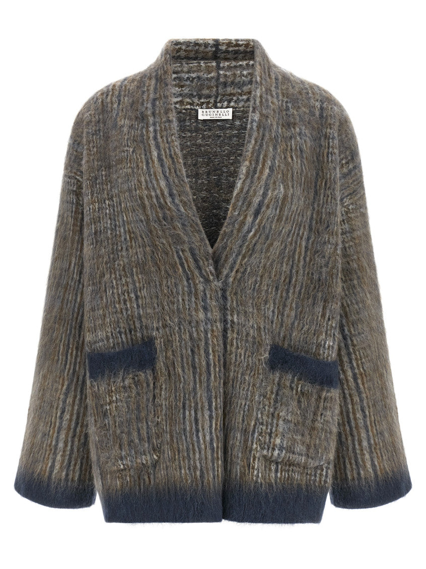 Grey Checks V Neck Sweater 1