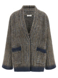 Grey Checks V Neck Sweater 1