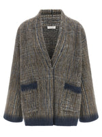 Grey Checks V Neck Sweater 1