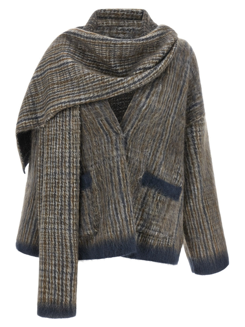 Grey Checks V Neck Sweater 2