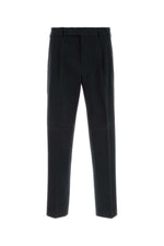 Black Straight Pleated Trousers 1