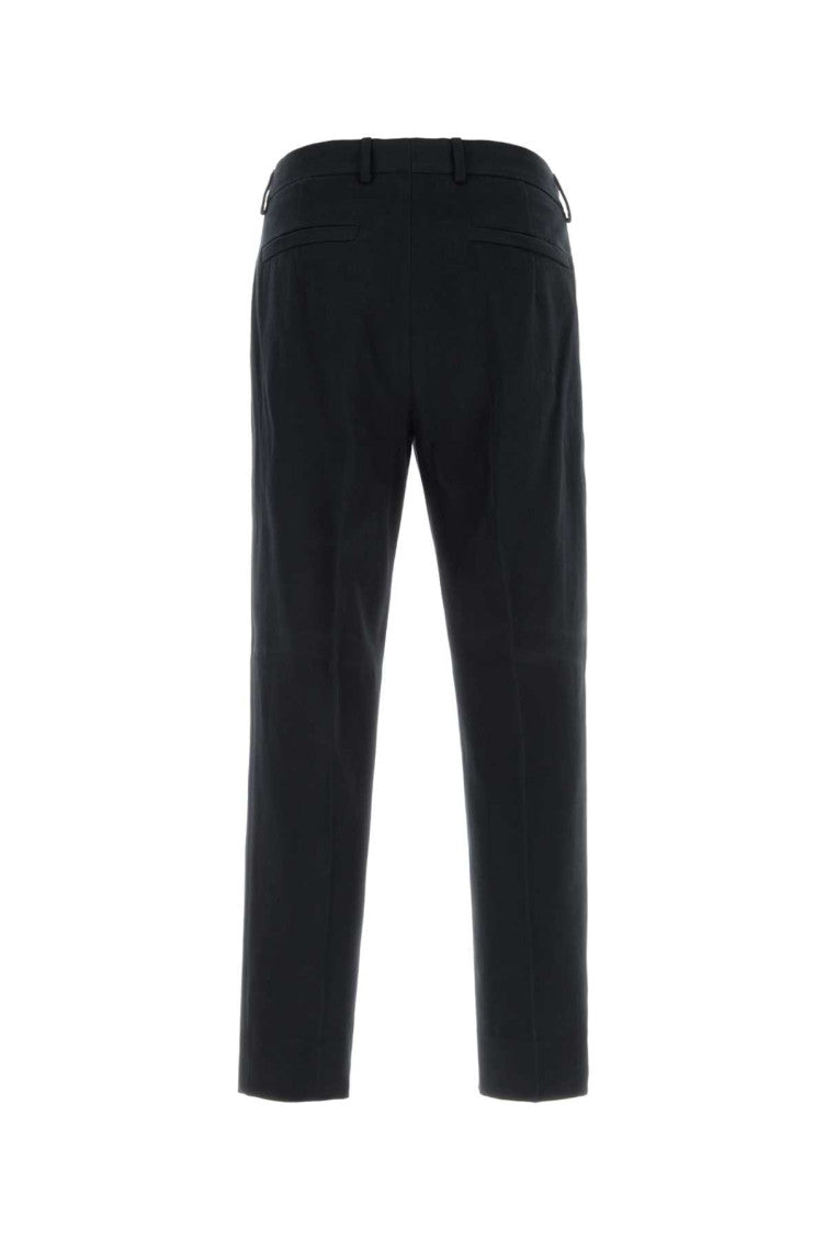 Black Straight Pleated Trousers 2
