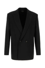 Black Peaked Lapel Blazer 1
