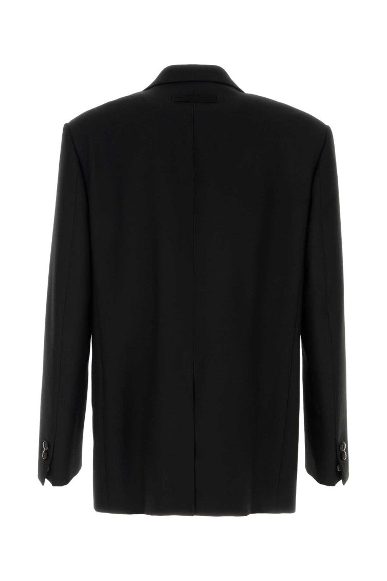 Black Peaked Lapel Blazer 2