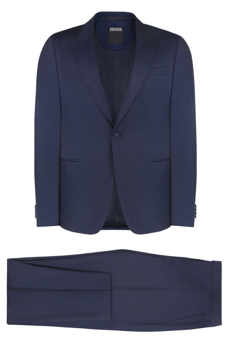 Blue Peaked Lapel Suit 1