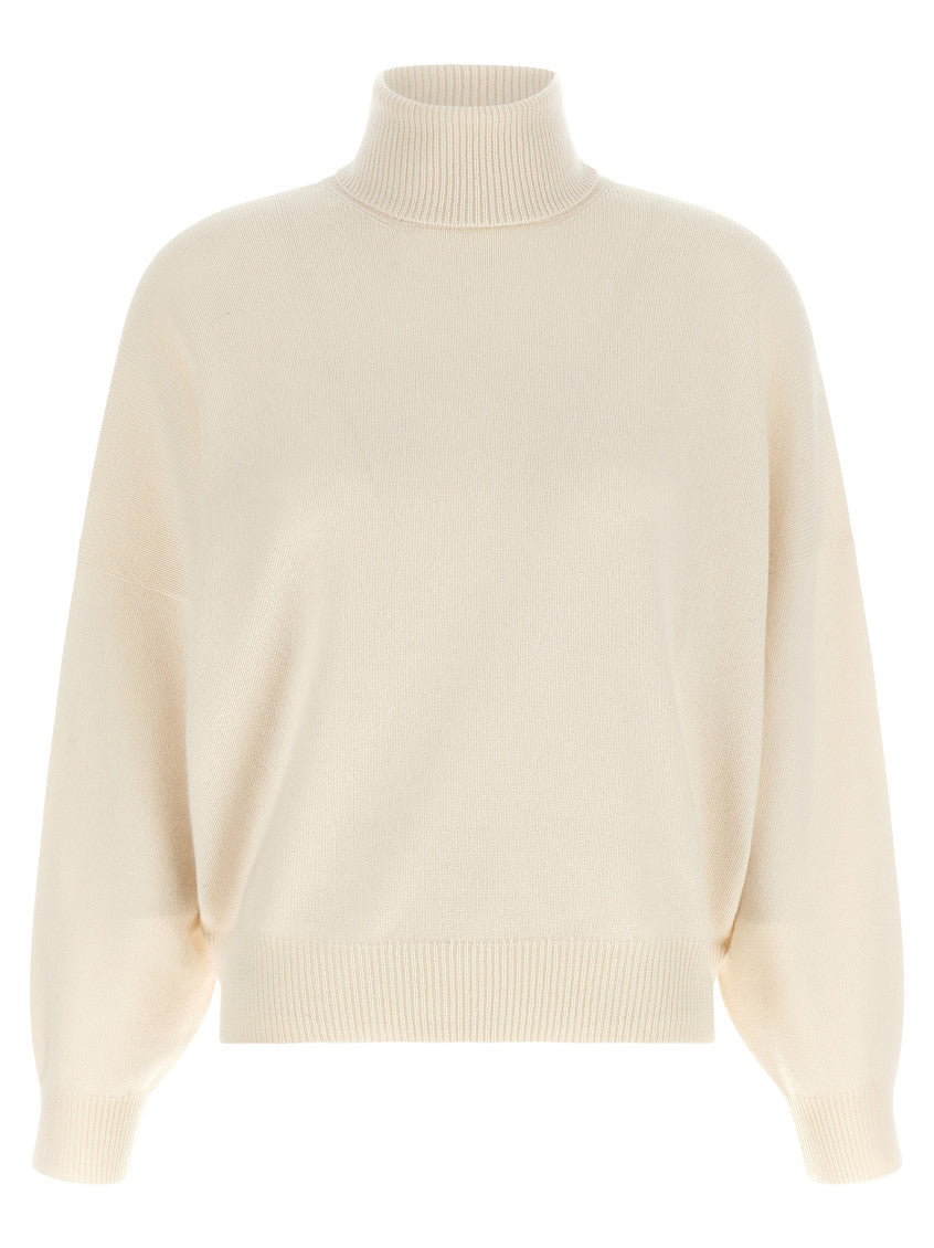 Off White Knitted Turtle Neck Sweater 1