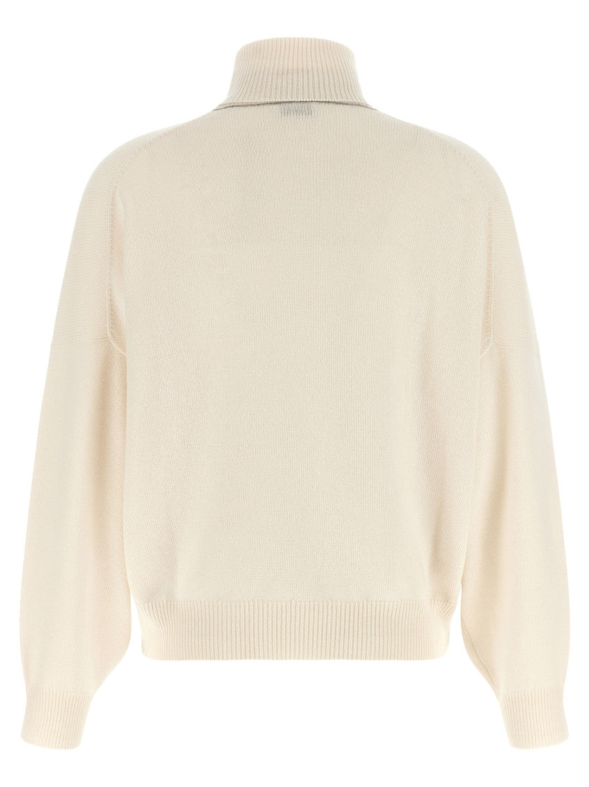 Off White Knitted Turtle Neck Sweater 2