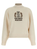 Beige Embroidered Turtle Neck Sweater 1