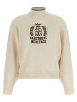 Beige Embroidered Turtle Neck Sweater 1