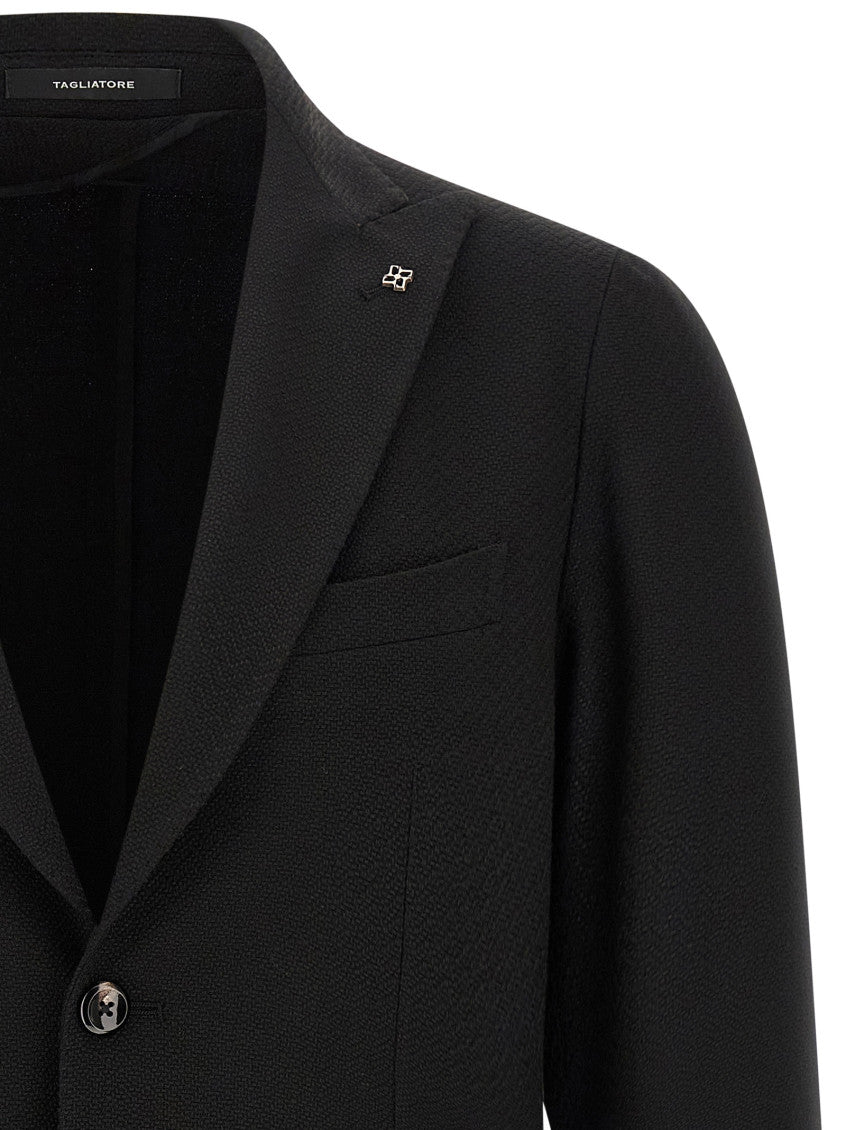 Black Peaked Lapel Blazer 3