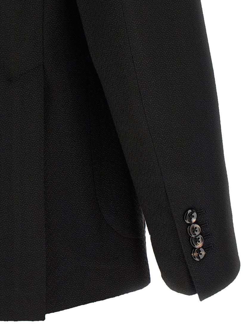 Black Peaked Lapel Blazer 4