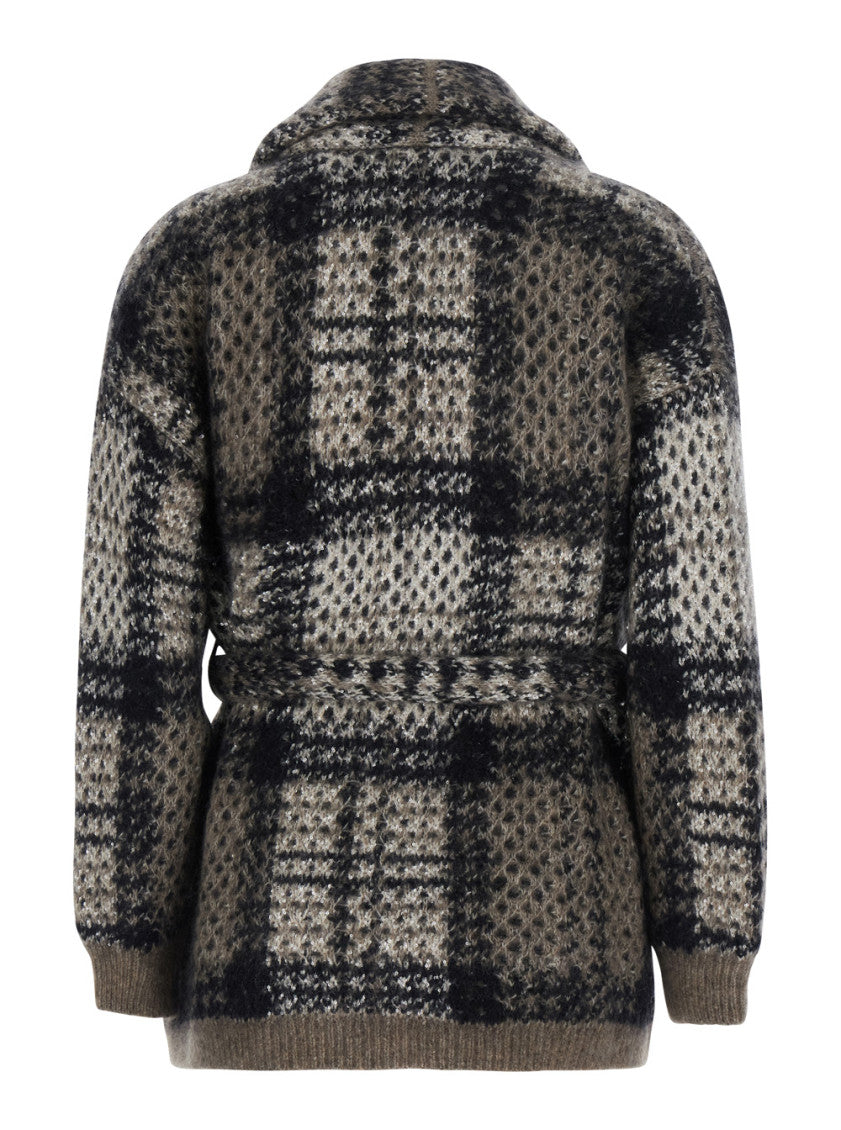 Multicolor Knitted Shawl Neck Sweater 2
