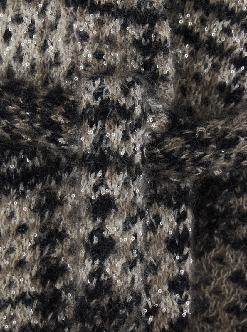 Multicolor Knitted Shawl Neck Sweater 3