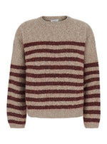 Brown Stripes Crew Neck Sweater 1