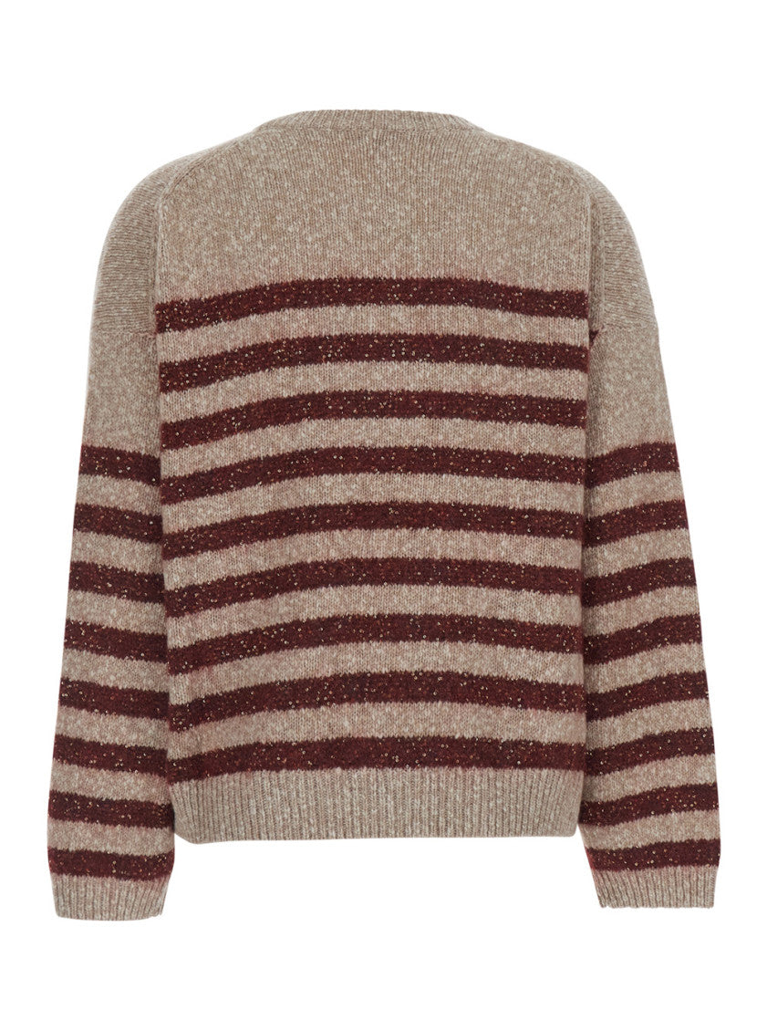 Brown Stripes Crew Neck Sweater 2