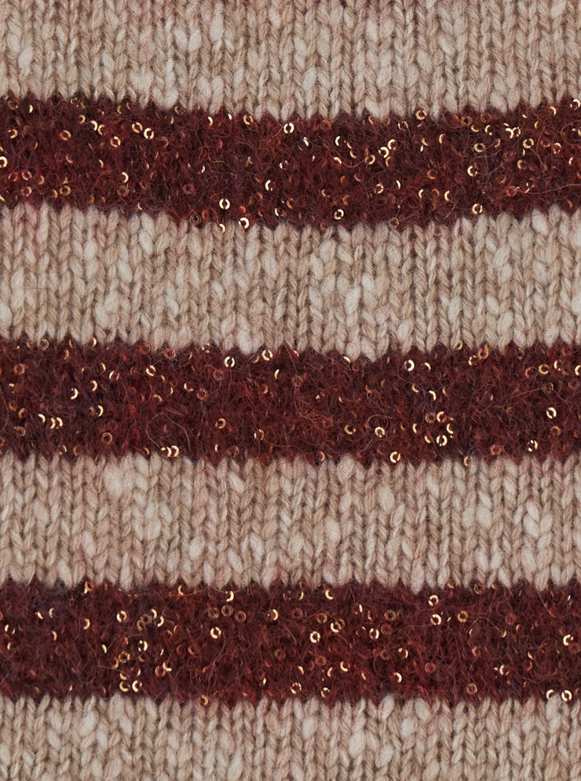 Brown Stripes Crew Neck Sweater 3