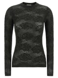 Grey Floral Crew Neck Sweater 1