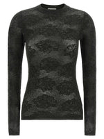 Grey Floral Crew Neck Sweater 1