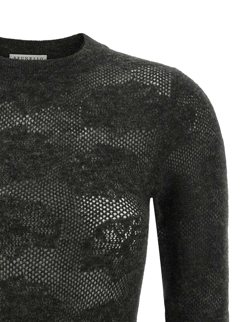 Grey Floral Crew Neck Sweater 3