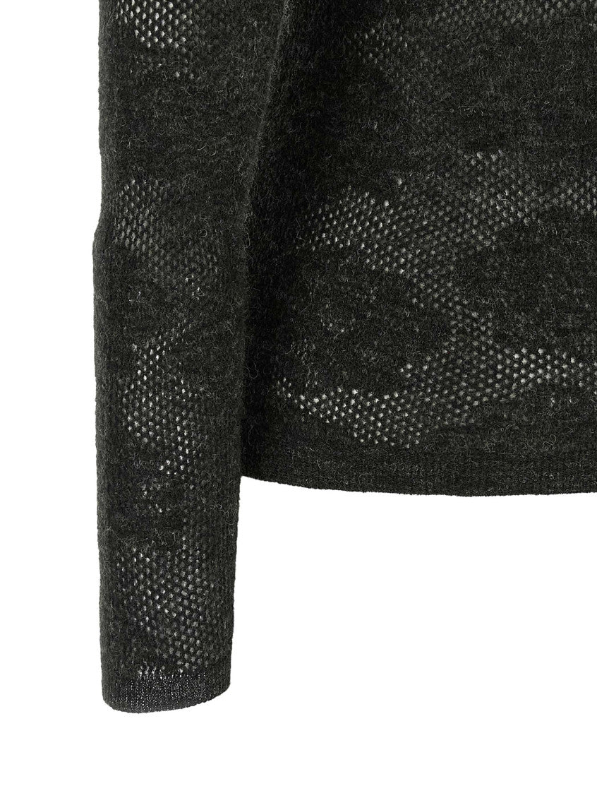 Grey Floral Crew Neck Sweater 4