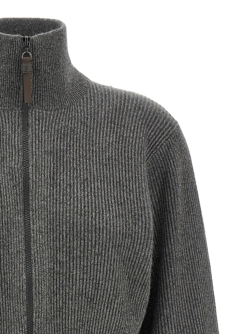 Grey Knitted Mock Collar Sweater 3