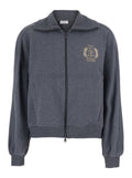 Grey Logo Mock Collar Sweater 1