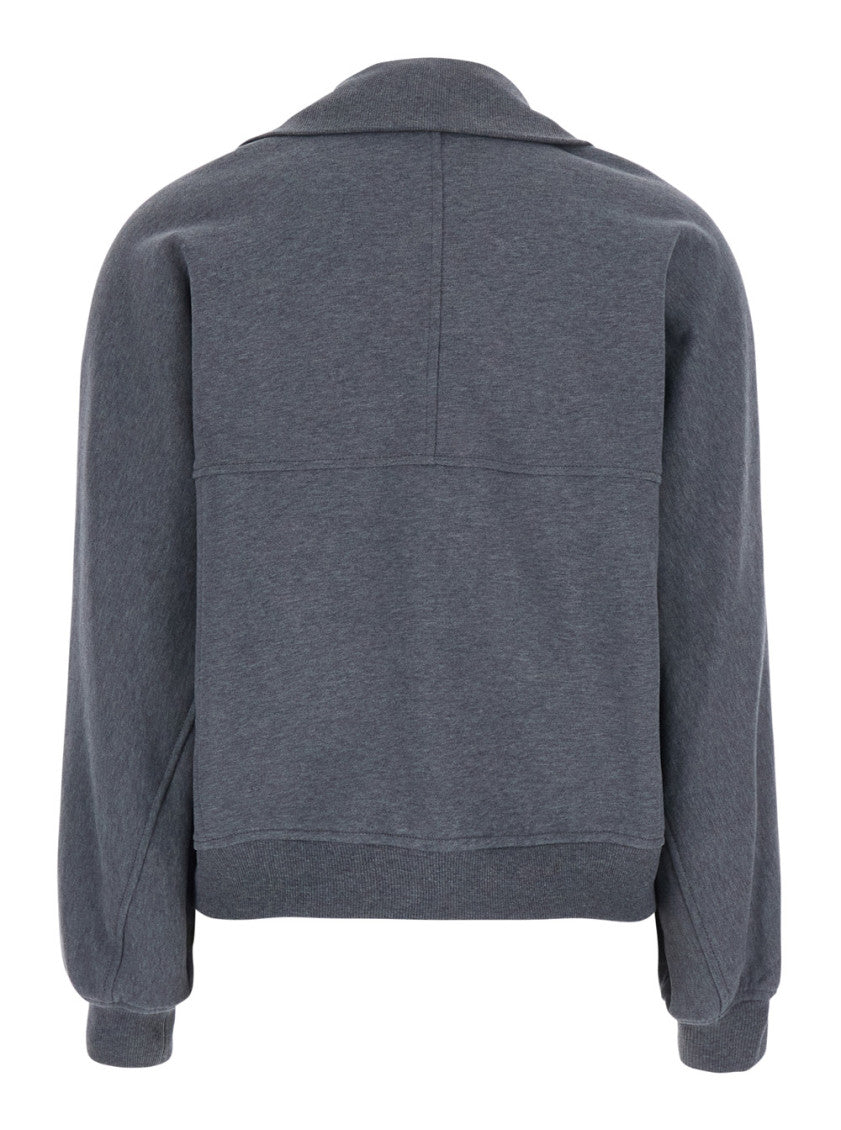 Grey Logo Mock Collar Sweater 2