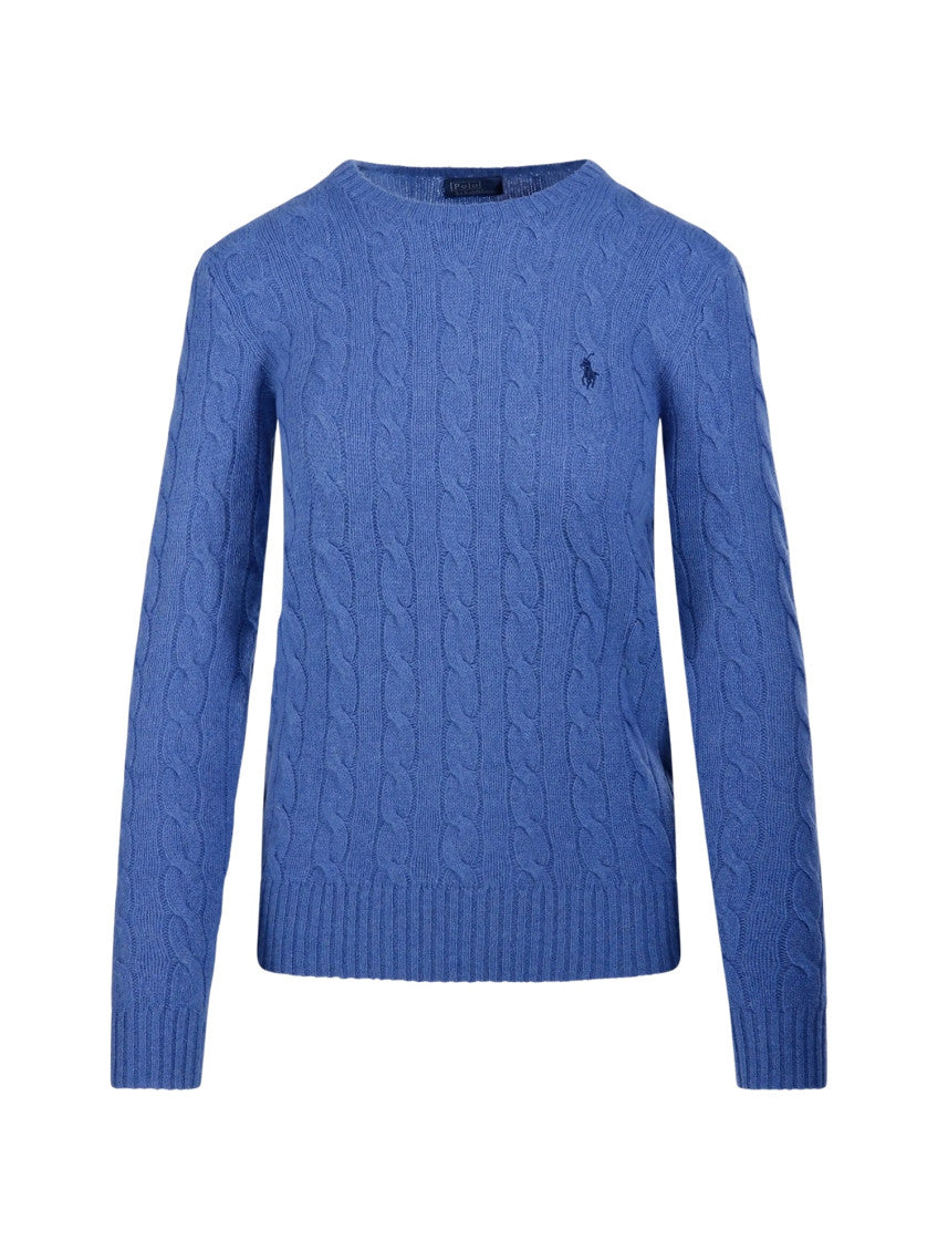 Blue Knitted Crew Neck Sweater 1